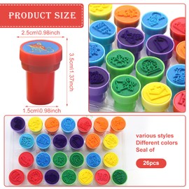 SPHERETRON Christmas Stamps Pack of 26 Stamps Children's Stamp Christmas Children Christmas Stamp Children from 2 Years for Party Gifts Children Christmas Letter Decoration