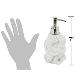 The Bridge Collection Octopus Soap Dispenser - Ocean Inspired Hand Soap Pump - Nautical Sea Life Bathroom Countertop Accessory - Coastal Sink Decor Accent