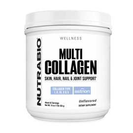 NutraBio NutraBio Multi Collagen Powder- Hydrolyzed Collagen Peptides for Glowing Hair & Skin- Grass-Fed- Collagen Powder for Women and Men- 45 Servings