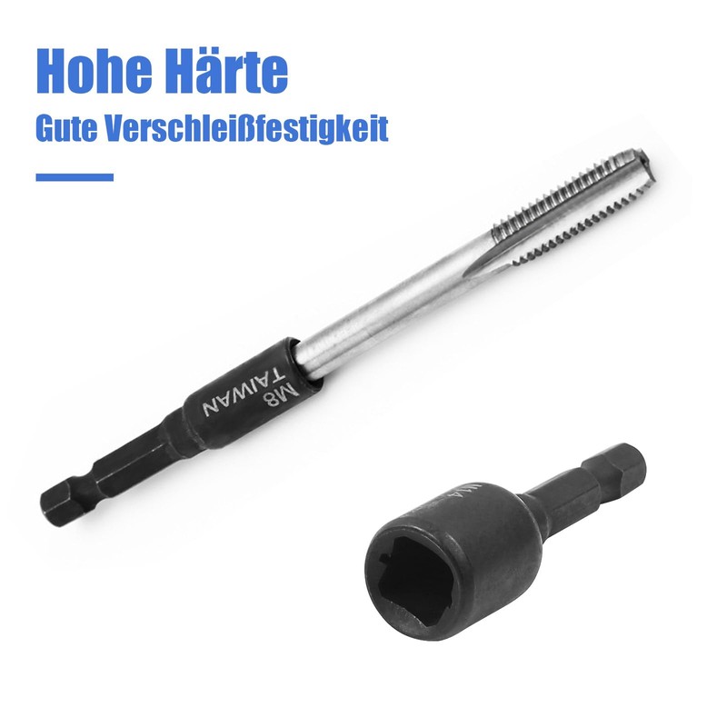 7 x Tap Adapter, M4-M14 1/4 Inch, Hexagonal Shank Machine