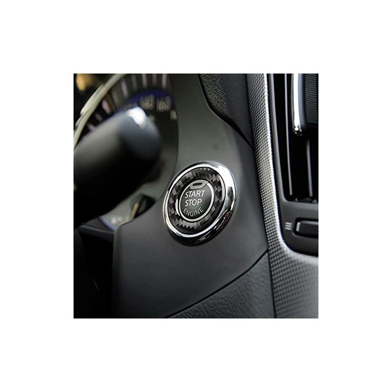 Winterwell Car Interior Carbon Fiber Engine Start Button Ring Cover
