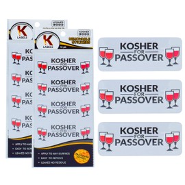 Passover Labels 20 Pack - Kosher for Passover Cabinet, Closet and Pantry Stickers - Pesach Seder and Kitchen Accessories by The Kosher Cook