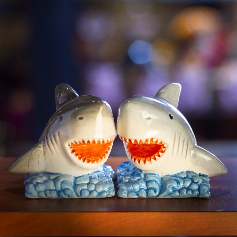 Sharks Ceramic Magnetic Salt and Pepper Shaker Set