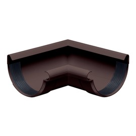 INEFA Gutter Angle 90 Degree Semicircular Inner Angle PVC NW100 / 100 mm Dark Brown Bead Inside, Connector Gutter Accessories, Easy Assembly