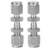 2Pcs Bulkhead Connector 316 Stainless Steel Double Ferrule Wear Plate