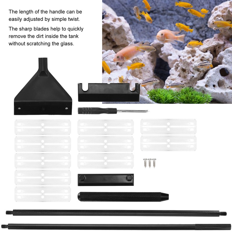 Aquarium Algae Scraper Aluminum Alloy Glass Fish Tank Algae Cleaner