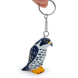 Selsela Falcon Hawk Wooden Keychain - Hand-Carved Miniature Bird Figurine Keychain Ring Hook Clip Charm. Nature-Inspired Clip Ring Accessory for Keys, Bags & Gifts