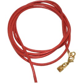 Unbespielt Leather Cord Necklace Red Lobster Clasp Gold-Coloured 1 m Long Can Be Shortened, Leather