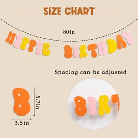 Vgaruint Hippie Birthday Banner - 70s Groovy Happy Birthday Banner,Two Groovy Banner,First Party Decor