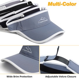 Peicees Wide Brim Visor for Women Men Sports Visor UV UPF50+ Sun Protection Hat Sun Cap for Summer Golf Tennis Running Blue