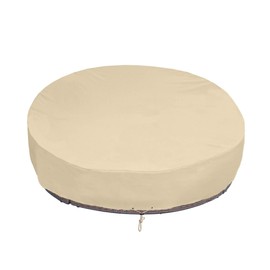 SunPatio Outdoor Daybed Cover, Heavy Duty Waterproof Round Canopy Sofa Bed Cover with Taped Seam, Patio Furniture Set Protector, All Weather Protection, 75"Dia x 35"/16”H, Beige