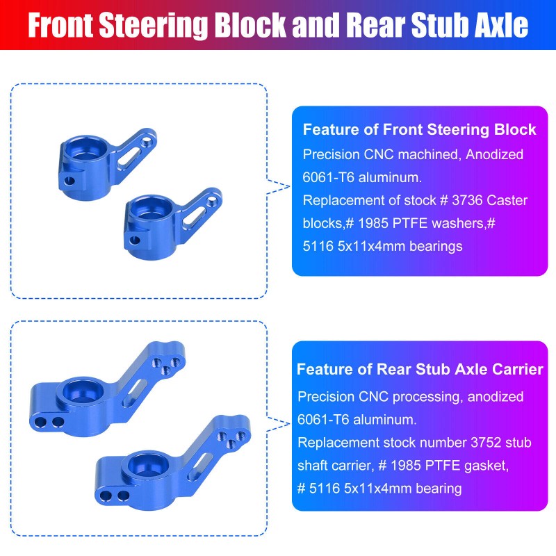 For 1/10 Traxxas Slash 2WD/Stampede/Bandit/Rustler RC Car Parts Metal Full