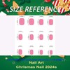 Snowflake Press on Nails Short Square Christmas Fake Nails with