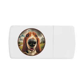 'Smiling Basset Hound' Pill Box with Tablet Splitter (PI00032981)
