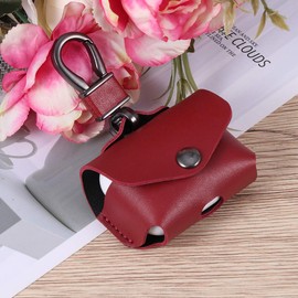 Gatuida Simple Earphone Cover Imitation Leather Headset Protector Anti-lost Case Compatible Convenient Design Buckle for Easy Carrying