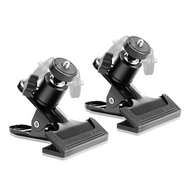 KAGYOKU 2-Pack Camera Clamp Mount with 360° Swivel Ball Head - Spring Loaded DSLR Clamp for Video & Studio Photography, 1/4'' Screw Black (Tripod Accessories)