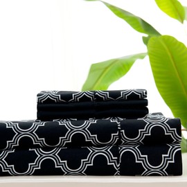 Stoneberry Home Geometric Microfiber 6-Piece Sheet Set, Soft Mircrofiber Fabric