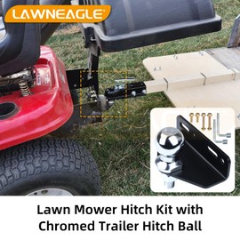 LAWNEAGLE Universal Trailer Hitch for Zero Turn Mower, Zero Turn Trailer Hitch Heavy Duty Steel and Black Powder Coating Protects with Chromed Lawn Mower Ball Hitch 3,500 lbs(2"x3/4"x2")