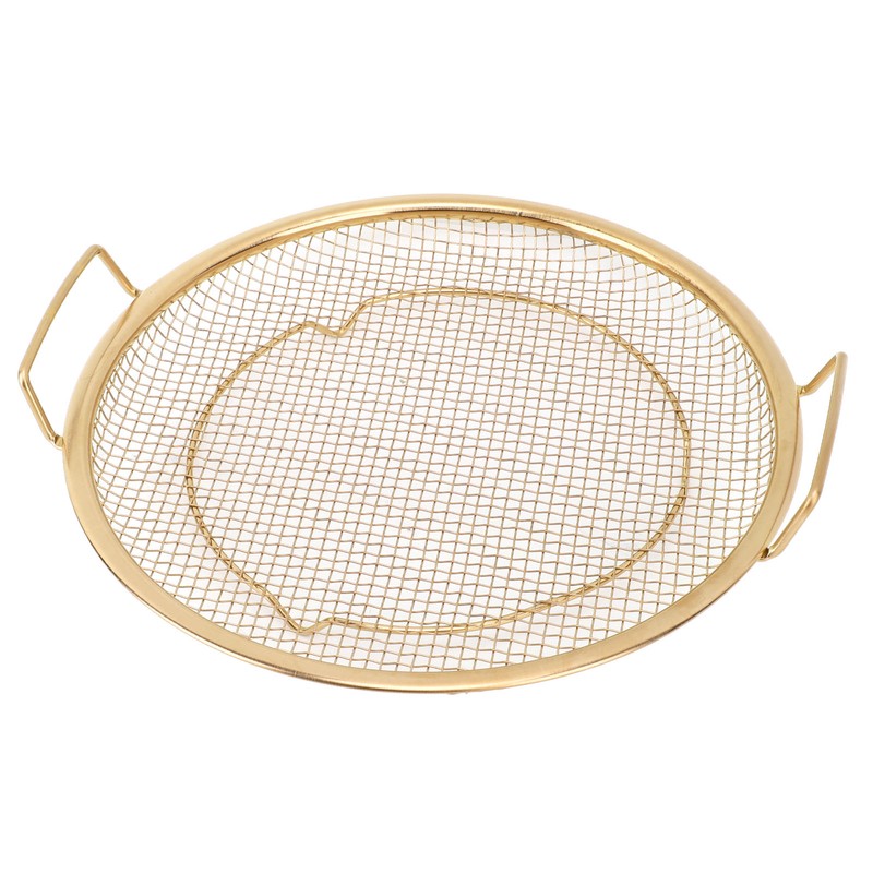 Stainless Steel Fruit Basket Double Handles Metal Mesh Drain Round