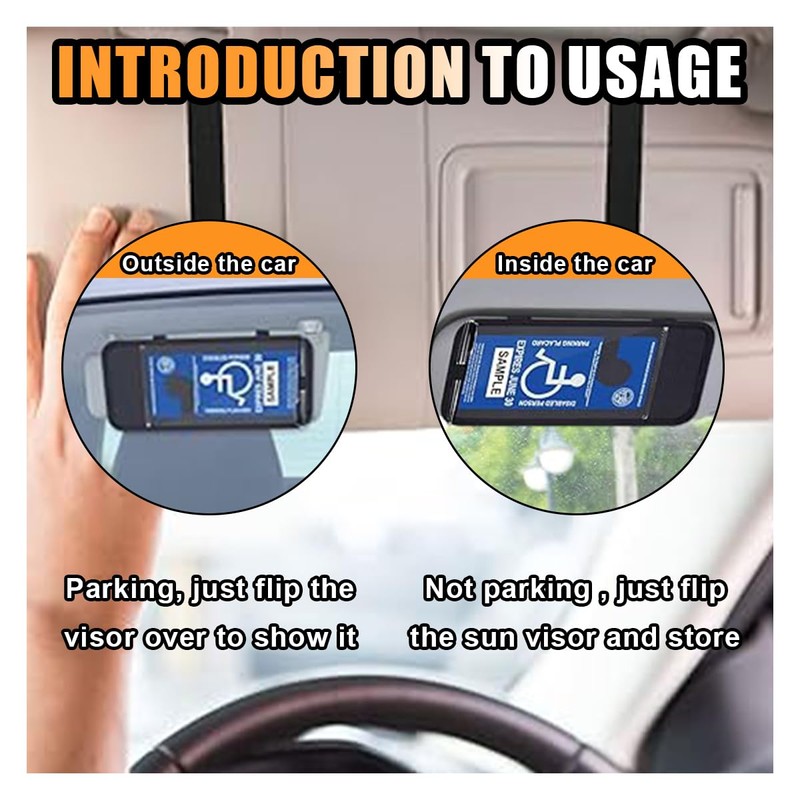 JOYCOURT Handicap Placard Holder for Car, Disabled Parking Permit Sign