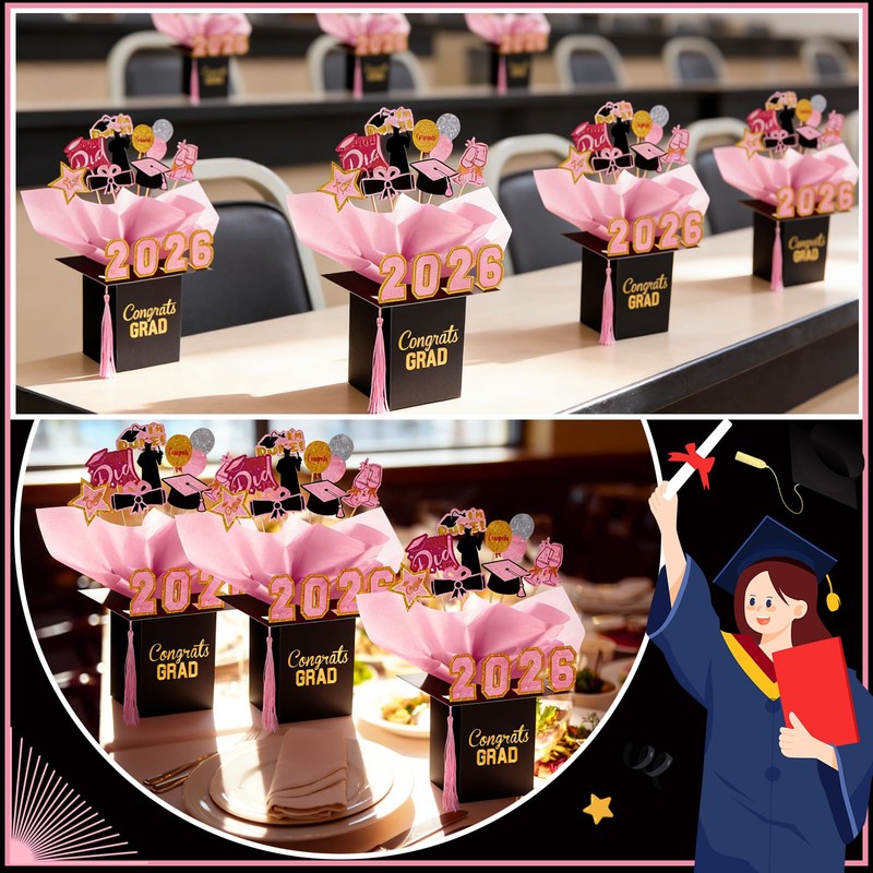 4 Sets 95 Pcs 2026 Graduation Table Decorations Congrats Grad