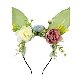 Harilla Easter Bunny Ears Headband Alice Band Headpiece Cute Hair Accessories Headwear for Christmas Carnival Easter Party Decoration Green
