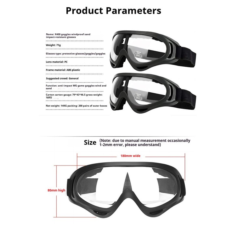 LOLOFR Sand-proof impact goggles, skiing, electric motorcycle riding, dust protection