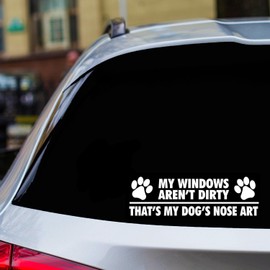 H-TRADINGS My Windows aren't Dirty - That's My Dog's Nose Art 2.5 x 8 inches Approximately White for Car,SUV, Truck, Windows, Jet Ski,Pontoon,Bumper, Laptop