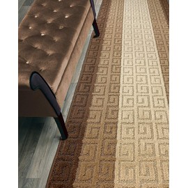 ORFA HOME Custom Length Hallway Runner Rug,Slip Resistant,Meander Brown, 26 Inch X 27 feet, Sold and Priced Per Foot