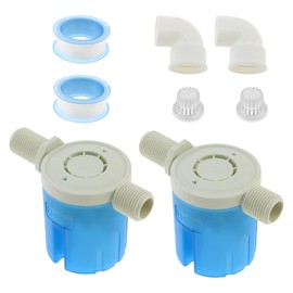 PNXKTXO Automatic Water Level Control Valve, 2 Pack 1/2" NPT Male Inlet, Blue Float Valve for Water Tanks, Swimming Pools, Aquariums, Solar Powered, Internal Design