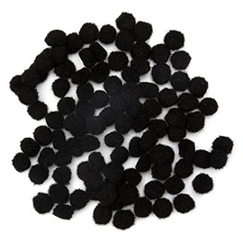 Cousin DIY Black 1/2 inch Poms, 100 Pack