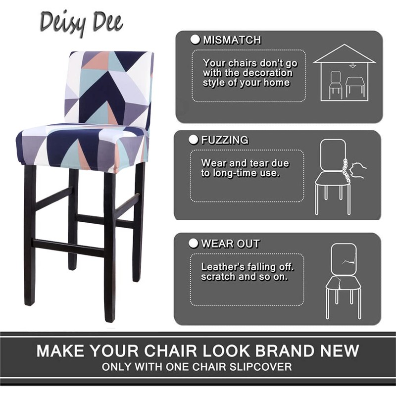 Deisy Dee Stretch Slipcovers Chair Cover for Counter Height Side