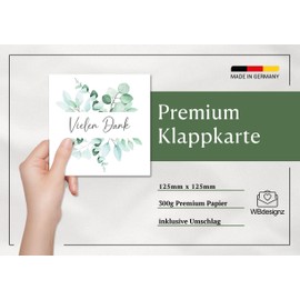 Thank You Card with Envelope - Thank You Card Farewell Card as Folding Card Farewell - Wedding Thank You Card (Square)