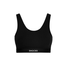 Snocks, Pack of 1, Soft Bra Bustier Women's Organic Cotton Comfortable Bra for Every Day, Yoga or Leisure, 1 x black.