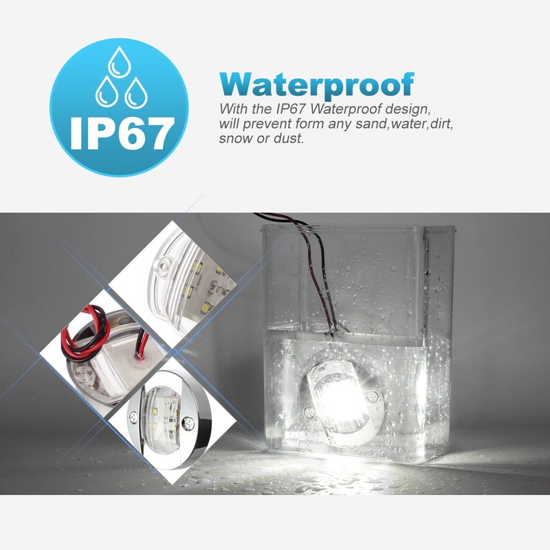 Partsam 3" Waterproof Boat Marine White LED Lights, Courtesy Light,