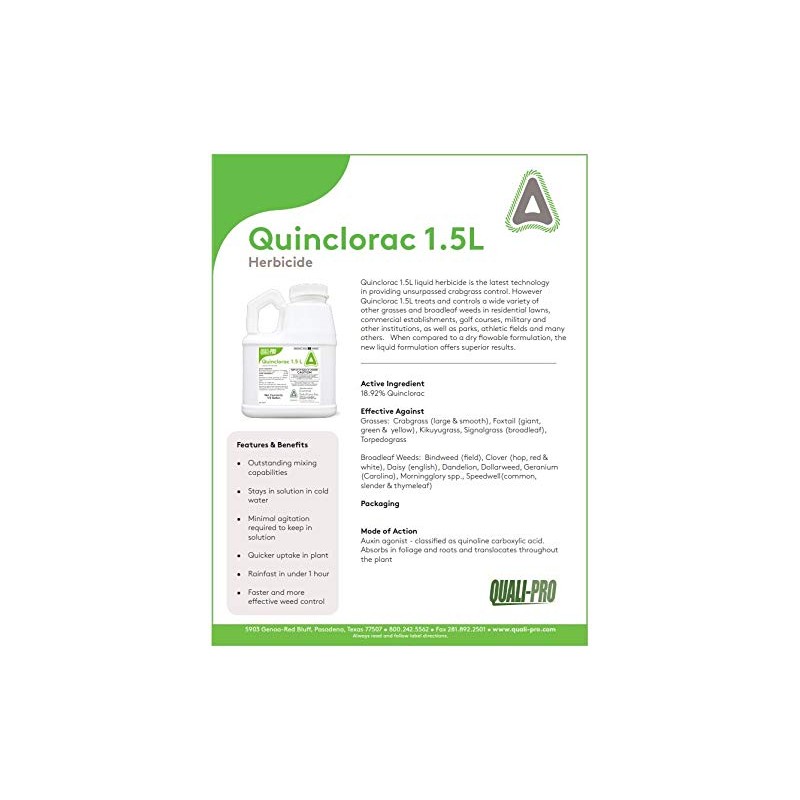 Quinclorac 1.5 L -(1/2 gal.) Compare to Drive XLR8- Kills