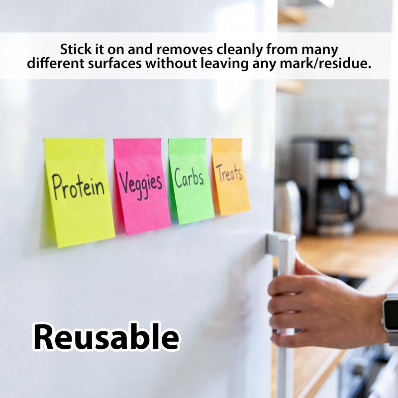 BAZIC Products Sticky Notes 1.5x2 Neon Color Post Stickies, Self