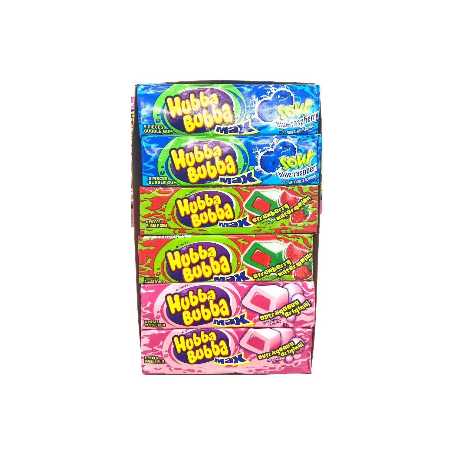 Hubba Bubba 18 Pack Bubble Gum Variety Pack Original, Strawberry