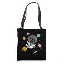 Funny Cartoon Kawaii Kids Boys Girls Space Black Lab Lover Tote Bag