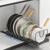 Enskatec Expandable Pots and Pans Organizer Under Cabinet, Sliding Pot