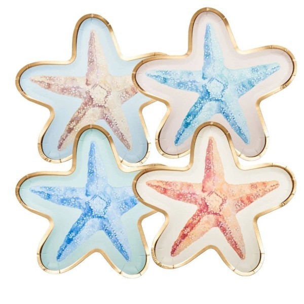 Sophistiplate Die Cut Starfish Paper Dessert Plates