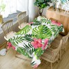 TTQYFNM 54x108inches Hawaiian Tablecloth Green Palm Leaves Tropical Flowers Rectangle