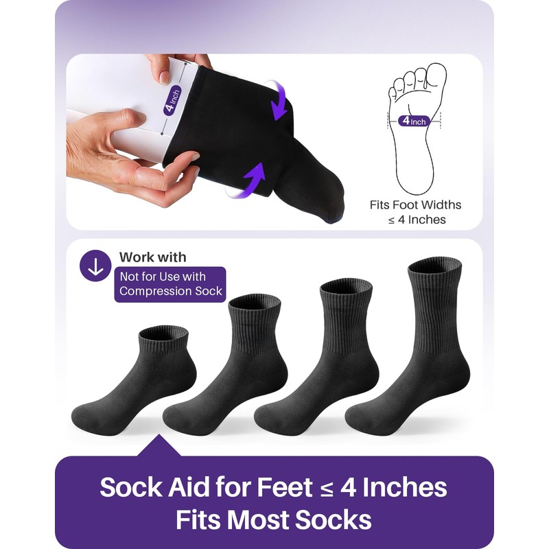 KEKOY 4INCH Sock Aid for Putting on Socks, Sock Assistant