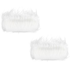 Faux fur fabric, GLADFRESIT 5CM×1.5M Shaggy Artificial Strip Trim for Cosplay Costume Accessories DIY Craft Decoration (White)
