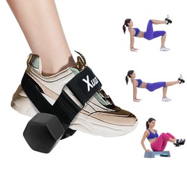 Xuuza 2 Pack Weight Tibialis Trainer, Dumbbell Tib Bar Ankle Leg Extension Strap For Strengthening Hips, Legs, Knees And Calf, No Slipping, Adjustable, Strength Training For Women Men (Black)