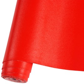 Rollo de piel sintética de color rojo sólido de 25 x 135 cm, material de piel sintética suave para hacer manualidades, hacer manualidades, aretes de piel, lazos, costura de bricolaje (rojo)