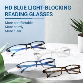 TERAISE Anti- UV Reading Glasses 4 Pairs Blue Light Blocking Reader Womens Mens (3.50X)