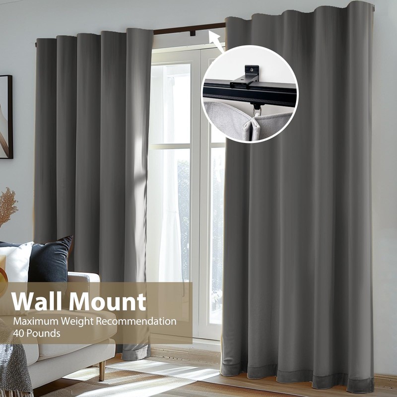 MaKefeile Ceiling Curtain Track Ceiling and Wall Mounted Heavy-Duty Curtains