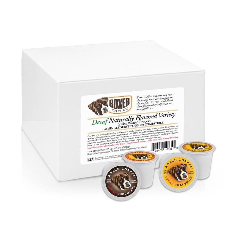 Boxer Coffee 48 Count Decaf Coffee Pods – Swiss Water