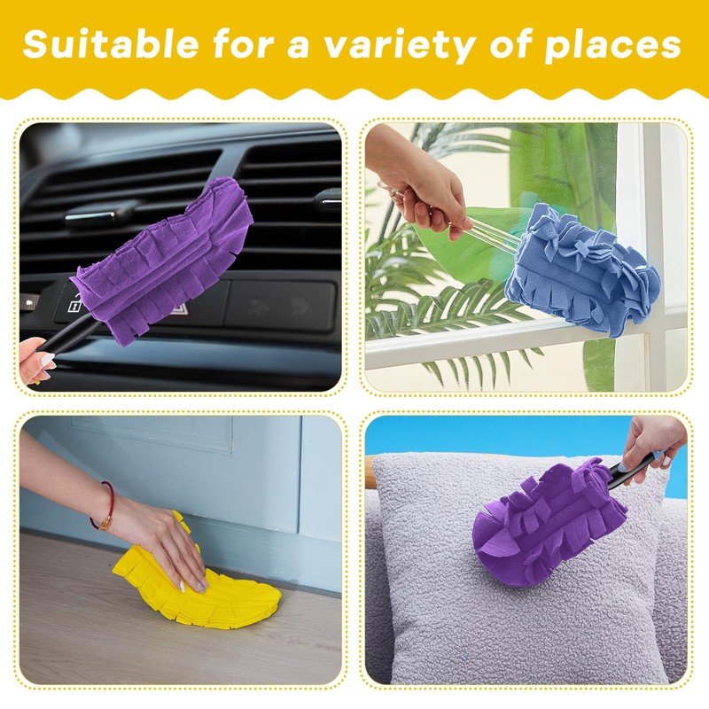 Zubebe 12 Pcs Duster Refill Reusable Fleece Duster Refills Feather